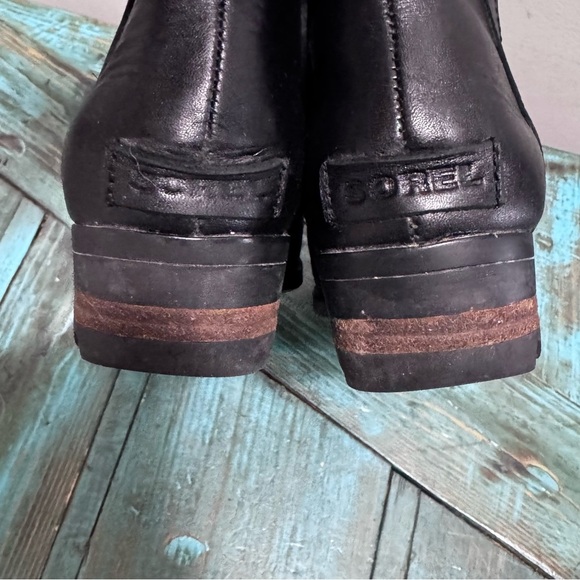 Sorel Lolla Cut-Out Leather Booties Black Size 8.5 - Picture 8 of 14